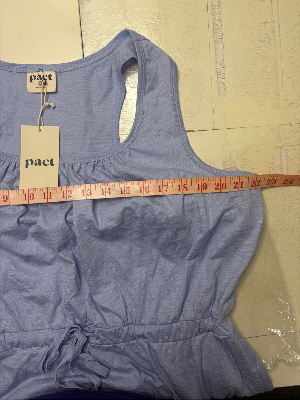 Pact Organic Cotton Cornflower Blue Perfect Slub Tank Maxi Dress Size XL New - Picture 3 of 7